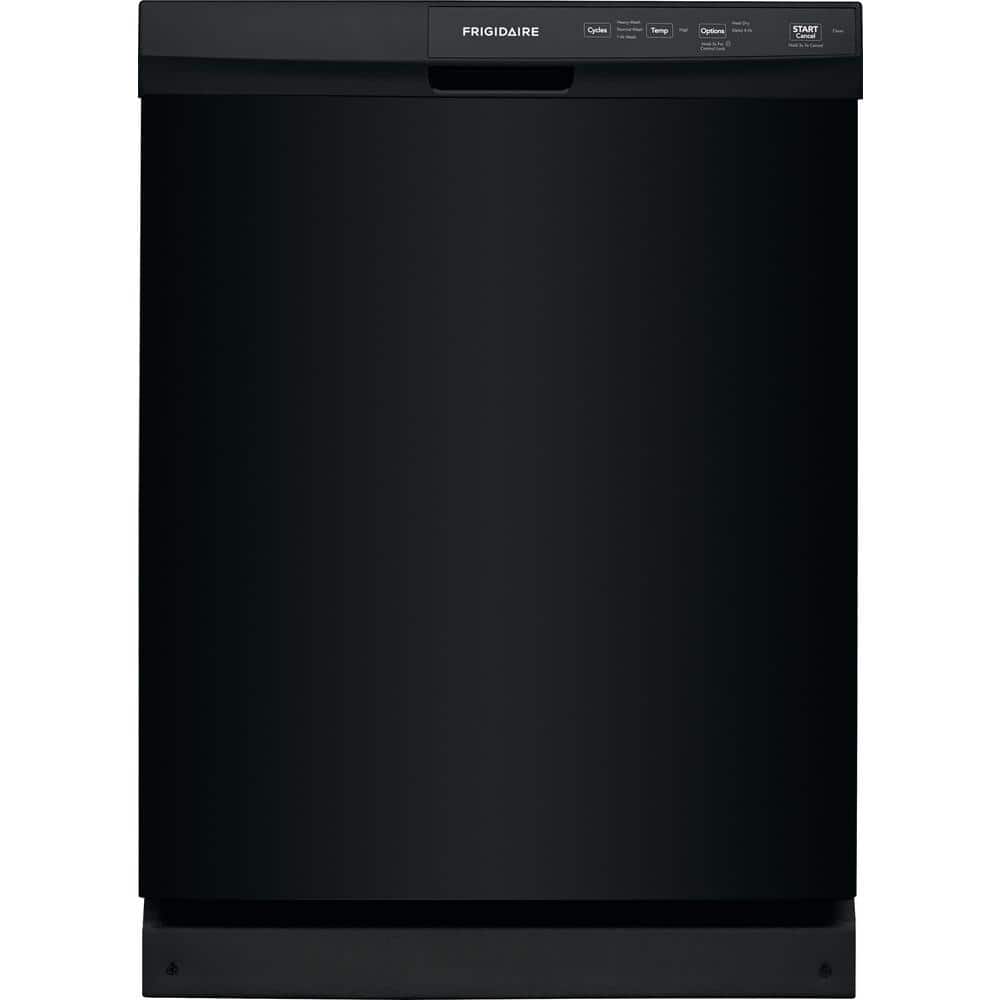 Frigidaire 24 In. in. Front Control Built-In Tall Tub Dishwasher in Black with 3-Cycles, 55 dBA