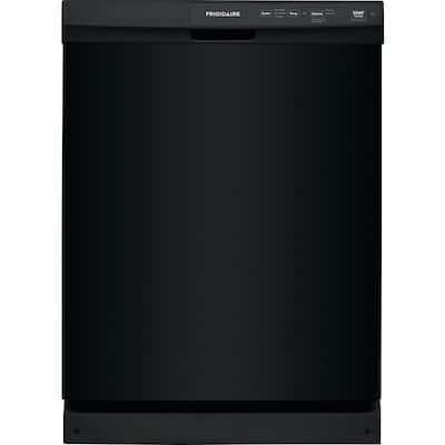 24 In. in. Front Control Built-In Tall Tub Dishwasher in Black with 3-Cycles, 55 dBA