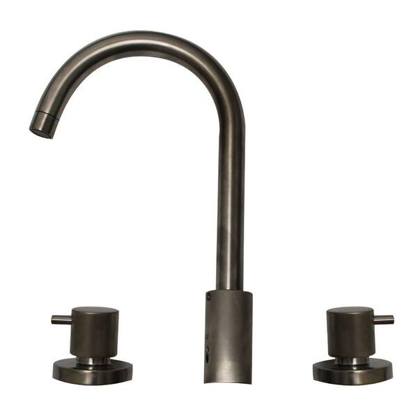 Whitehaus Collection Luxe 8 in. Widespread 2-Handle Bathroom Faucet in Brushed Nickel