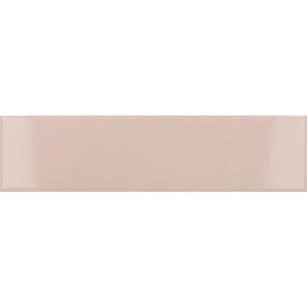 Apollo Tile Arte Pink 1.97 in. x 7.87 in. Glossy Ceramic Subway Wall and Floor Tile Sample (0.14 Sq. ft./case) (1-pack)