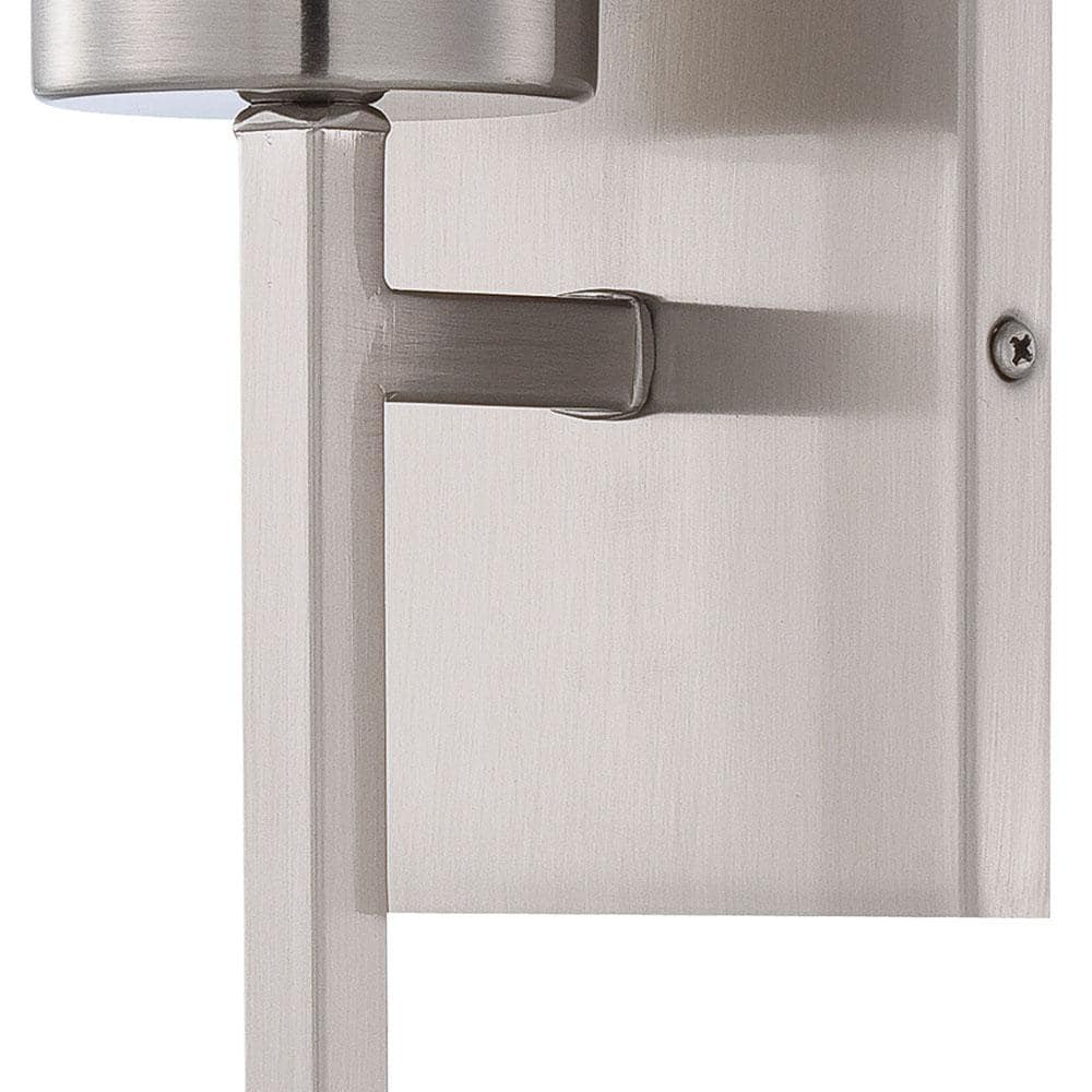 Aged Patina Iron and Etched Opal Glass Cylinder Sconce