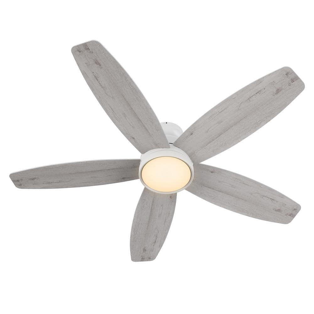 Povjeta 52" White Plywood 5-Blade Ceiling Fan with Remote