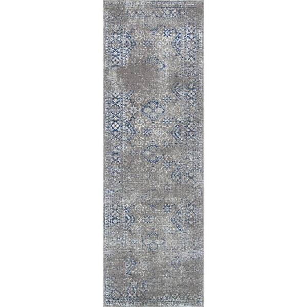 nuLOOM Tarnish Hazy Mysterious Dark Blue 3 ft. x 8 ft. Runner