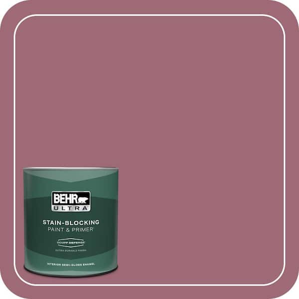 BEHR ULTRA 1 qt. #100D-5 Berries and Cream Extra Durable Semi-Gloss Enamel Interior Paint & Primer