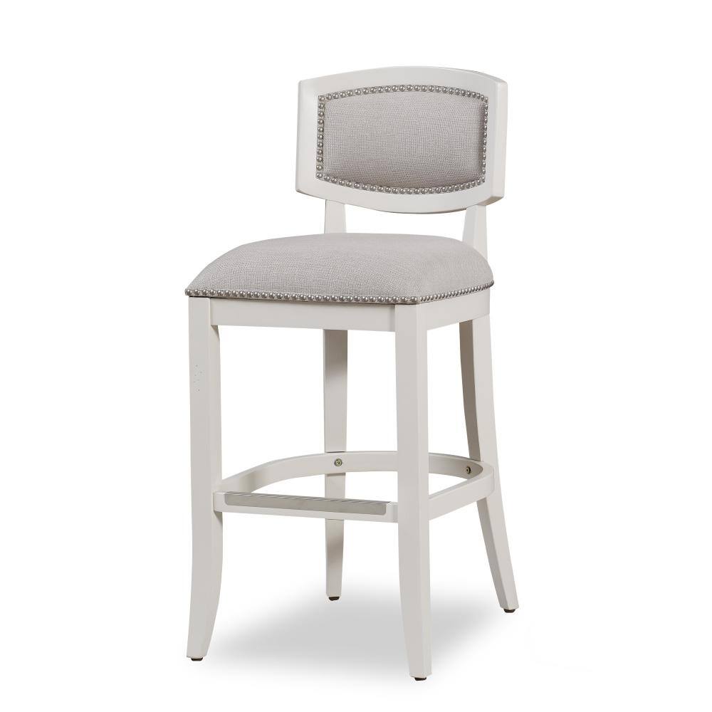 Amelia Adjustable Traditional Bar Stool in Antique White and Beige