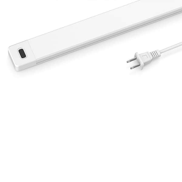White LED Under Cabinet Lighting Lamp with Hand Wave Sensor, Dimmable, Plug and Play, 16 Inch