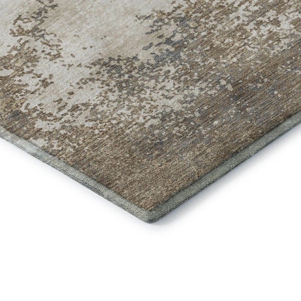 Mayfield Premium Machine Washable Abstract AMF1027 Taupe 5 ft. x 7 ft. 6 in. Area Rug