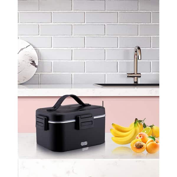 80W Portable Electric Lunch Box w/ 1.8L Removable Stainless Steel Container, 110V/12V/24V for Home, Office, Car & Truck