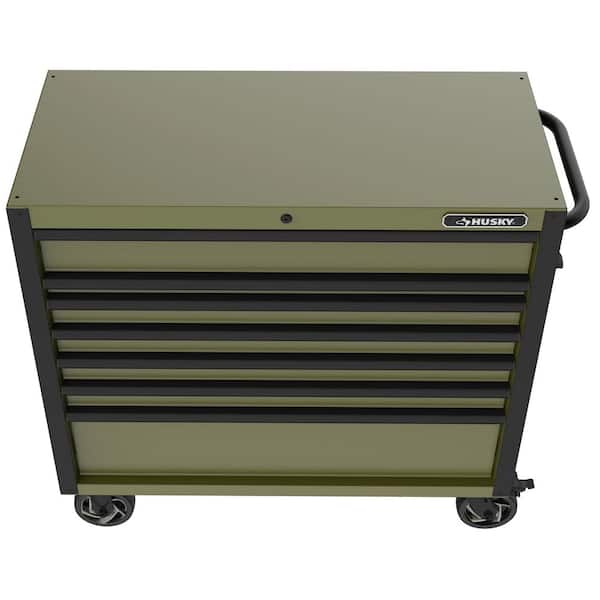 Husky Heavy-Duty 42 in. W 7-Drawer Matte Army Green Rolling Tool