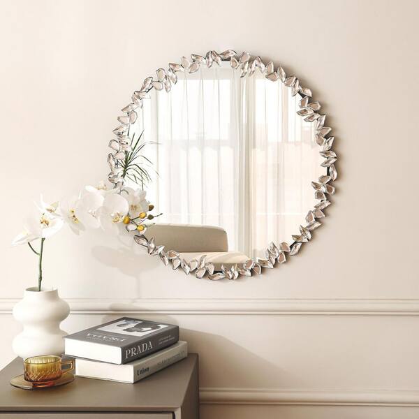 KOHROS 23.6 in. W x 23.6 in. H Round Decoration Wall Mounted Mirror ...