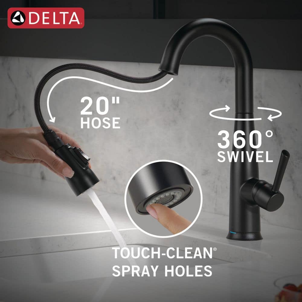 Matte Black Metal Pull-Down Sprayer Kitchen Faucet