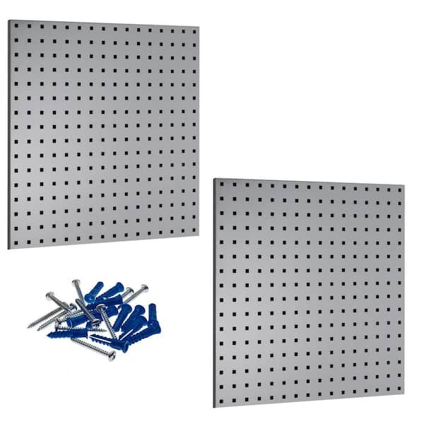 LocBoard 24 in. H x 24 in. W Steel Pegboard in Gray (2-Pack)