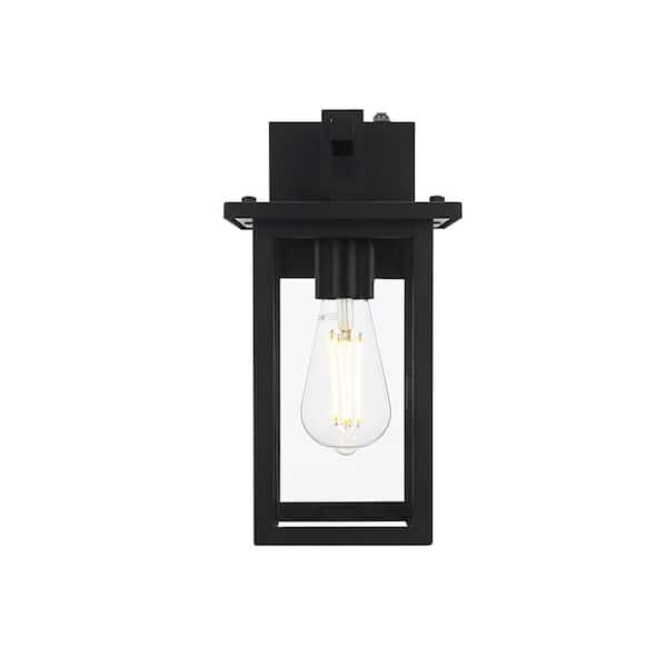 12.5 in. Black Outdoor Hardwired Wall Sconce with No Bulbs Included