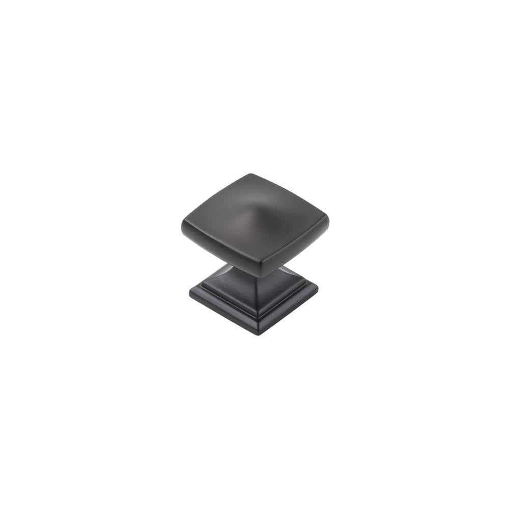 Hickory Hardware Dover 1-1 4 In. Square Matte Black Cabinet Knob (10 