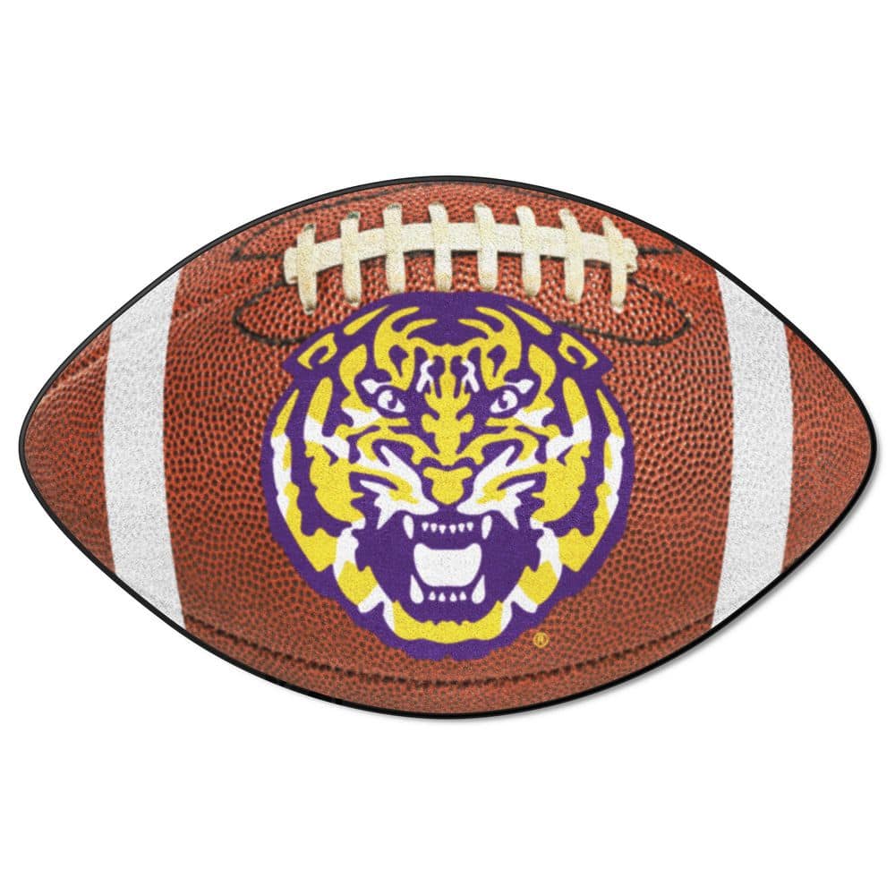 FANMATS LSU Tigers Brown 20.5 in. x 32.5 in. Football Area Rug