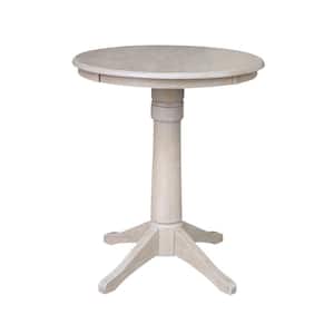 Olivia 36 in. H x 30 in. Round Weathered Taupe Gray Pedestal Table