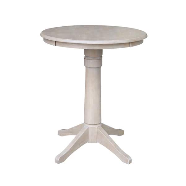 International Concepts Olivia 36 in. H x 30 in. Round Weathered Taupe Gray Pedestal Table