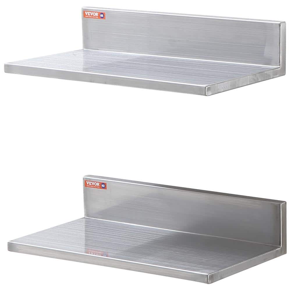 Stainless Steel Wall Mounted Kitchen Floating Shelves Set