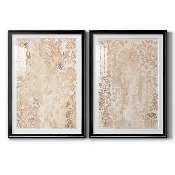 Wexford Home Walnut Damask III By Wexford Homes 2-Pieces Framed Abstract Paper Art Print 30.5 in. x 22.5 in.