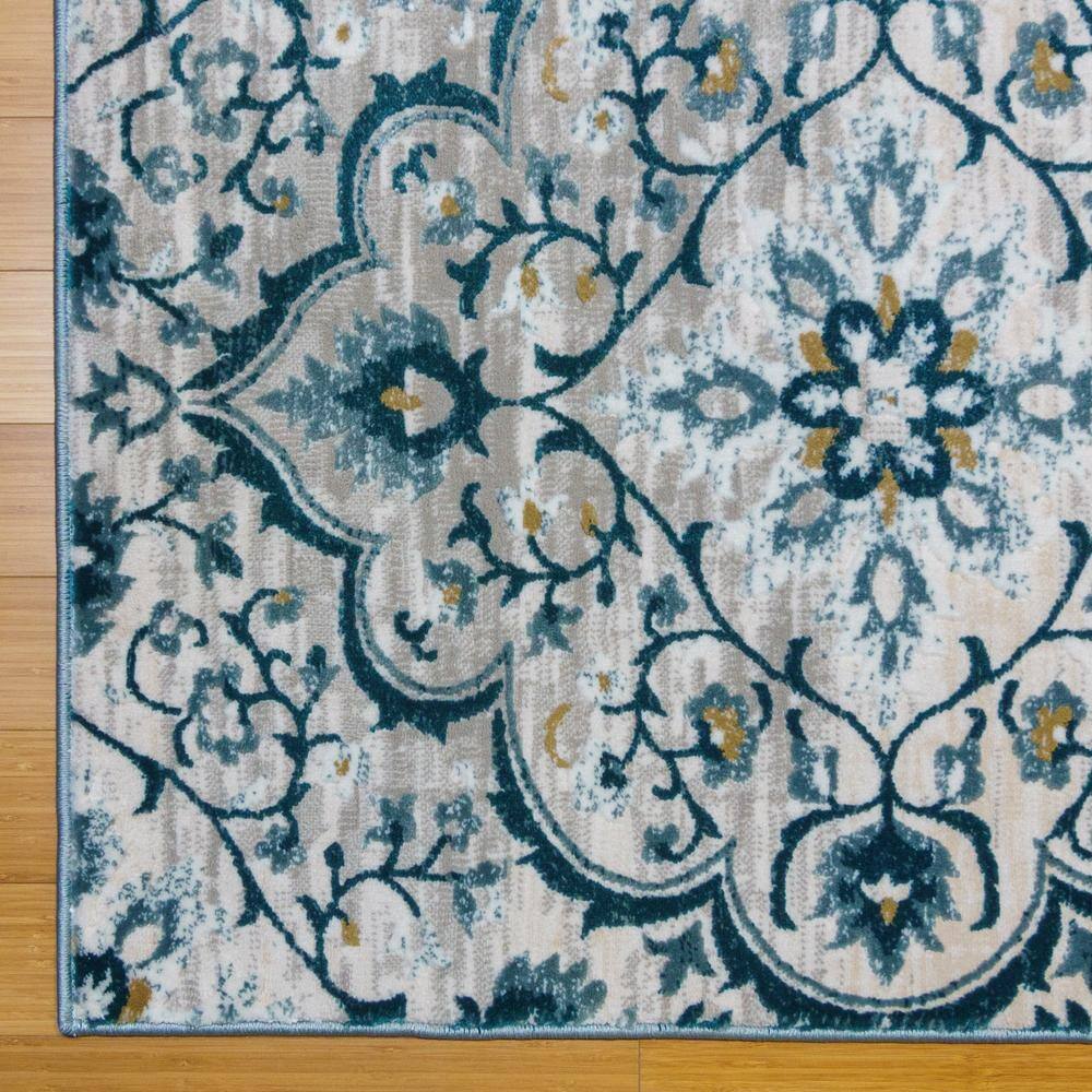 Gertmenian Blue and White Moroccan Polyester Area Rug 7'10"x10'
