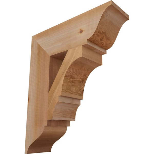 Ekena Millwork 5.5 in. x 24 in. x 20 in. Western Red Cedar Balboa Traditional Smooth Bracket