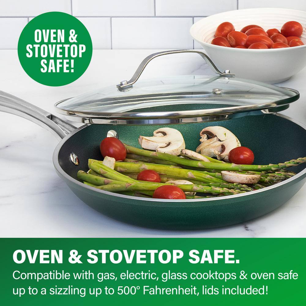 Emerald Green Nonstick Aluminum 20-Piece Cookware and Bakeware Set