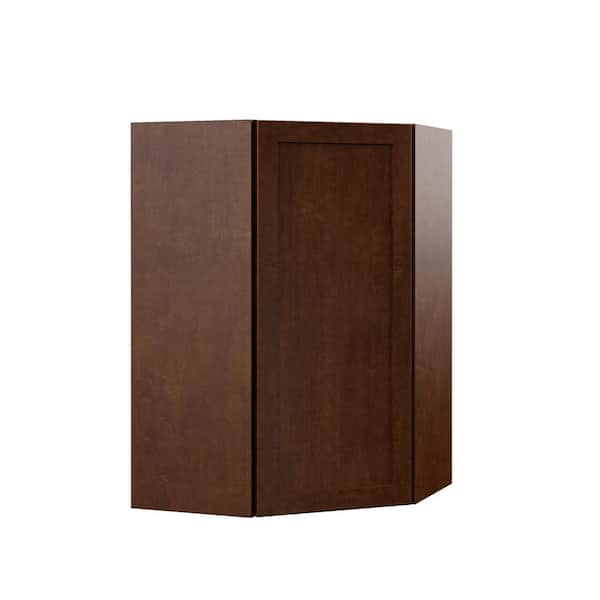 Hampton Bay Designer Series Soleste Assembled 24x36x12.25 in. Diagonal Corner Wall Kitchen Cabinet in Spice