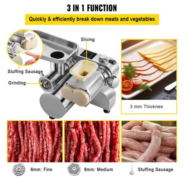 VEVOR Electric Meat Grinder 419 lbs. /H 575W Black Meat Mincer Sausage  Maker Die-Cast Aluminum Commercial Meat Grinder DDJRJBXSQ42031SATV1 - The  Home Depot
