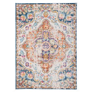 Vintage Distressed Bohemian 3 ft. 3 in. x 5 ft. Multi Area Rug