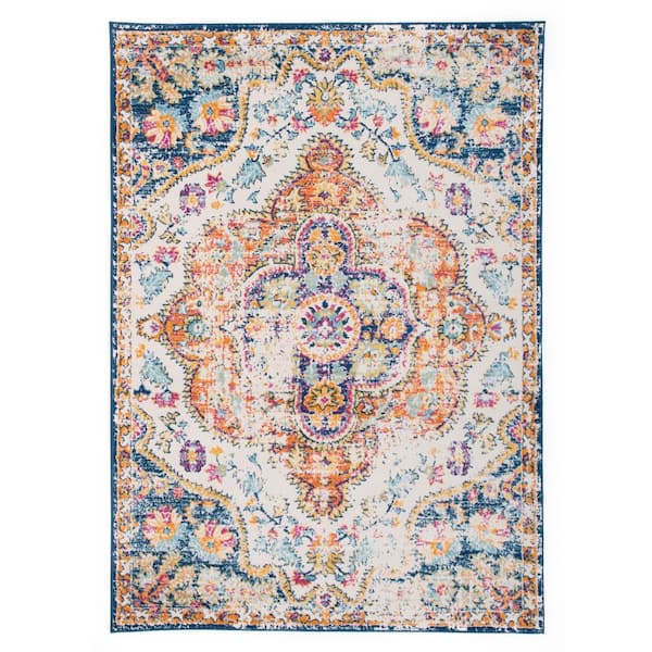 Monaco Multi 4 ft. x 6 ft. Geometric Shapes Circles Area Rug