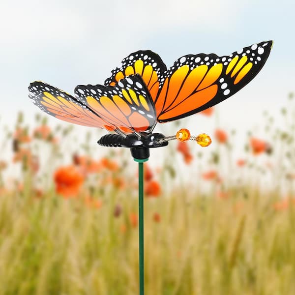 Solar Powered Flying Fluttering Fake Butterfly Yard Garden Stake Ornament  Decor Artificial Butterfly Yard Plant Lawn Decorations