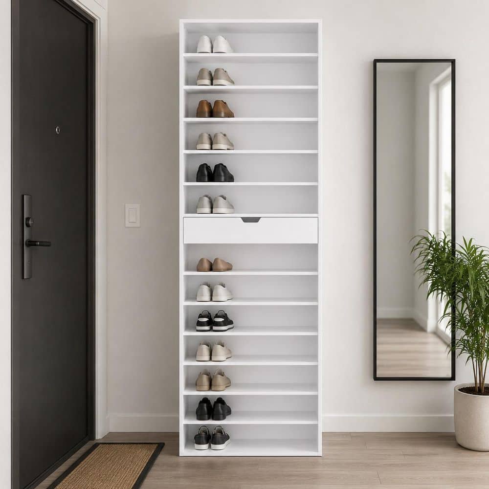 FUFU&GAGA 78 in. H 39-Pair 13-Tier White Shoe Rack Shoe Organizer