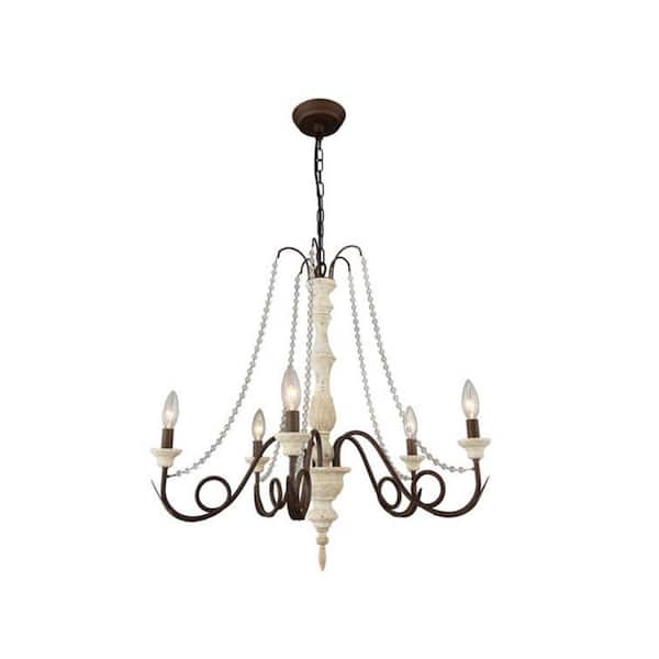 INNOBULE 5-Light Brown Chandelier HEL-UL266 - The Home Depot