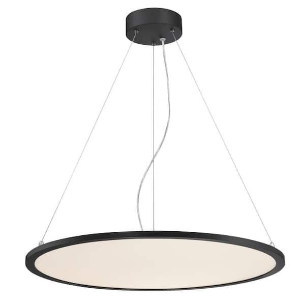 Westinghouse Atler Integrated LED Matte Black Chandelier with White Acrylic Disc