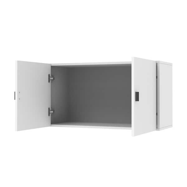 White Wood Storage Cabinet Buffet and Hutch Combination Cabinet With Shelves (163-2 Cabinet)