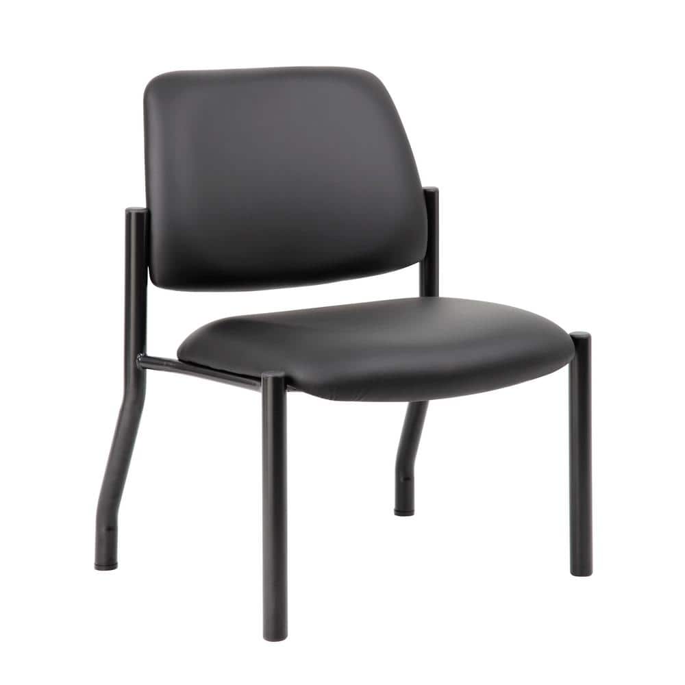 BOSS Antimicrobial Vinyl Upholstered 400 lbs. Capacity Guest Chair in Black