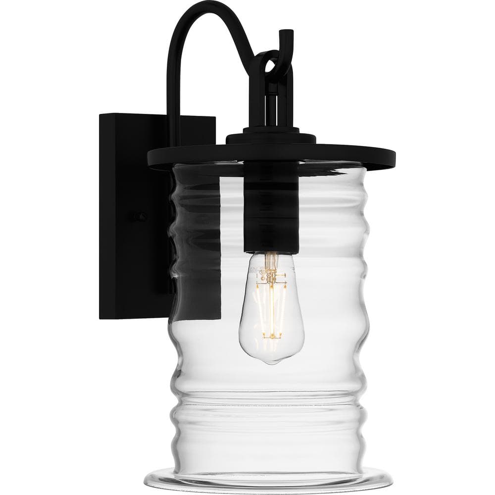 Noland 17 in. Matte Black Hardwired Outdoor Wall Lantern Sconce price history on PriceWatchPro