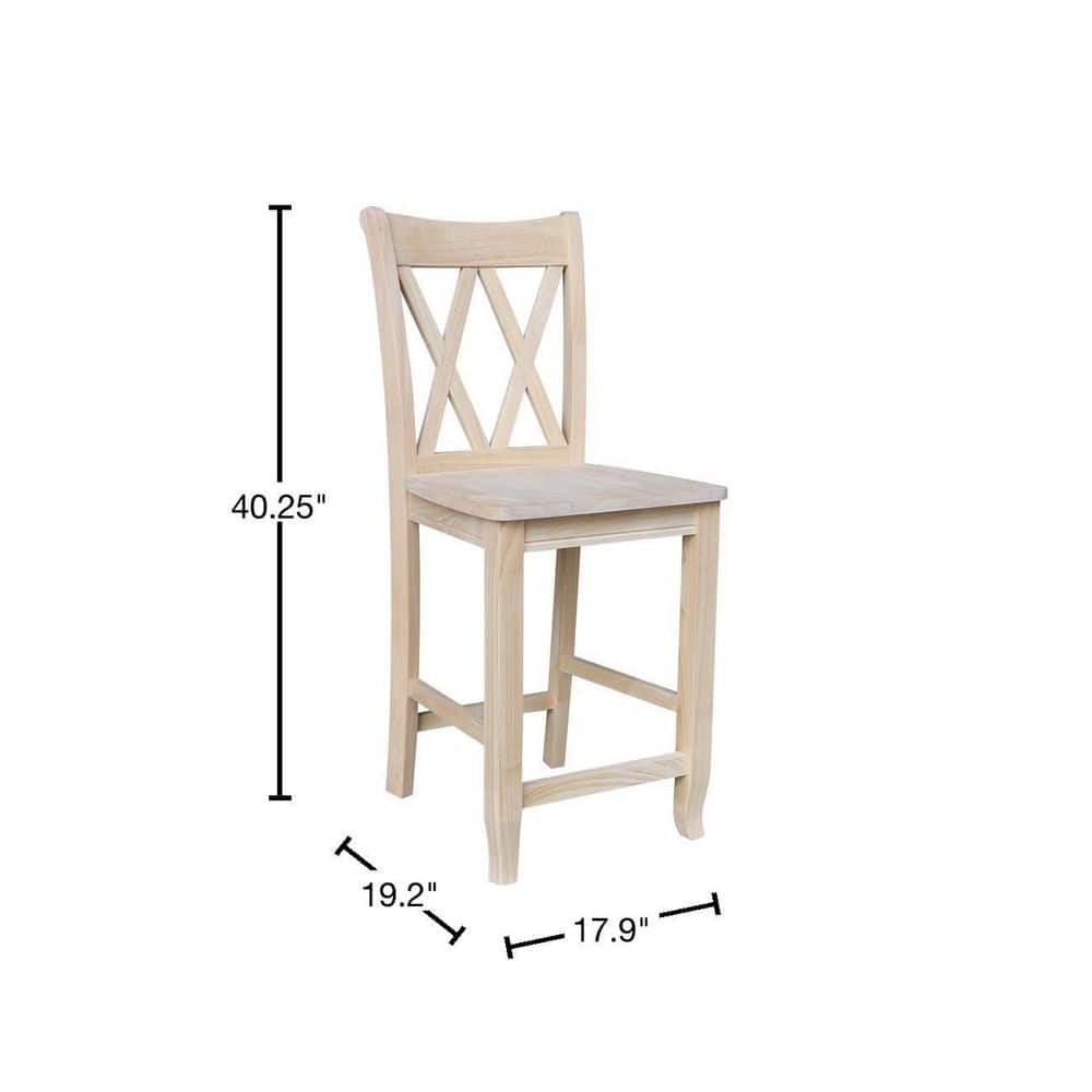 Eco-Friendly Parawood 24" Swivel Double X-Back Barstool - Unfinished