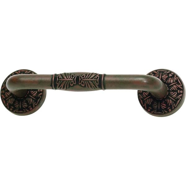 Atlas Homewares Hammered Collection 4 in. Rust Center-to-Center Pull
