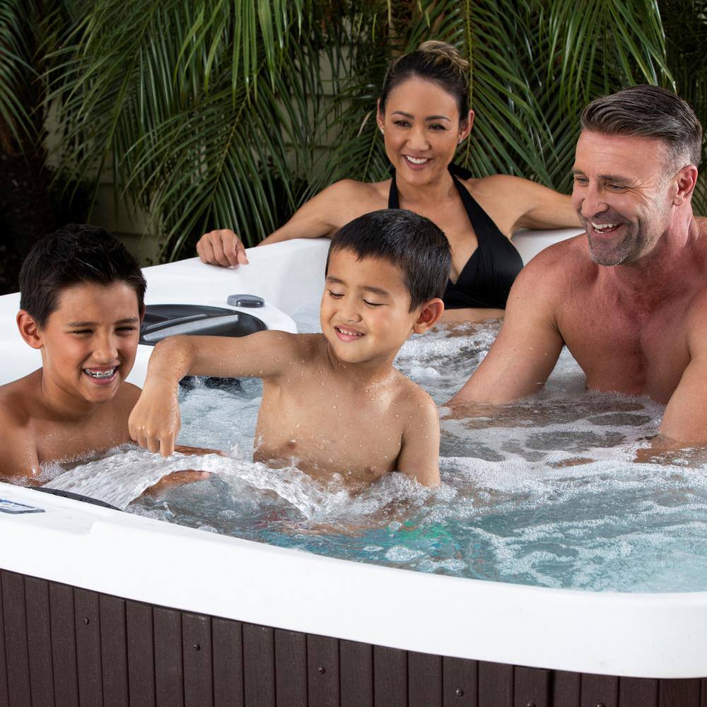 Leganza 6-Person 90-Jet Arctic White and Espresso Hot Tub