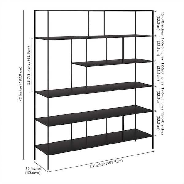 Meyer&Cross Whitmore 72 in. Tall Blackened Bronze Metal 6-Shelf