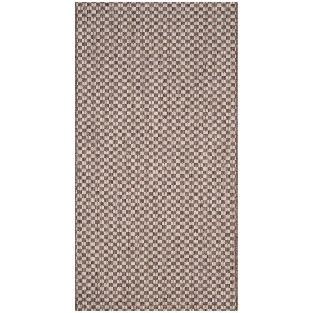 SAFAVIEH Courtyard Light Brown/Light Gray Doormat 3 ft. x 5 ft. Solid ...