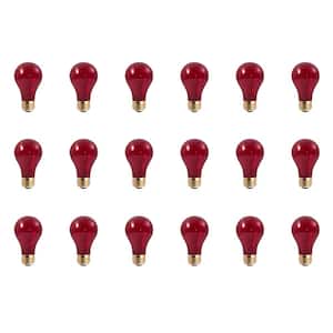 25-Watt A19 Transparent Red Dimmable Incandescent Light Bulb (18-Pack)