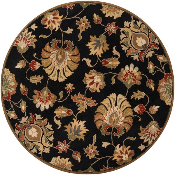 Livabliss John Black 8 ft. Round Area Rug