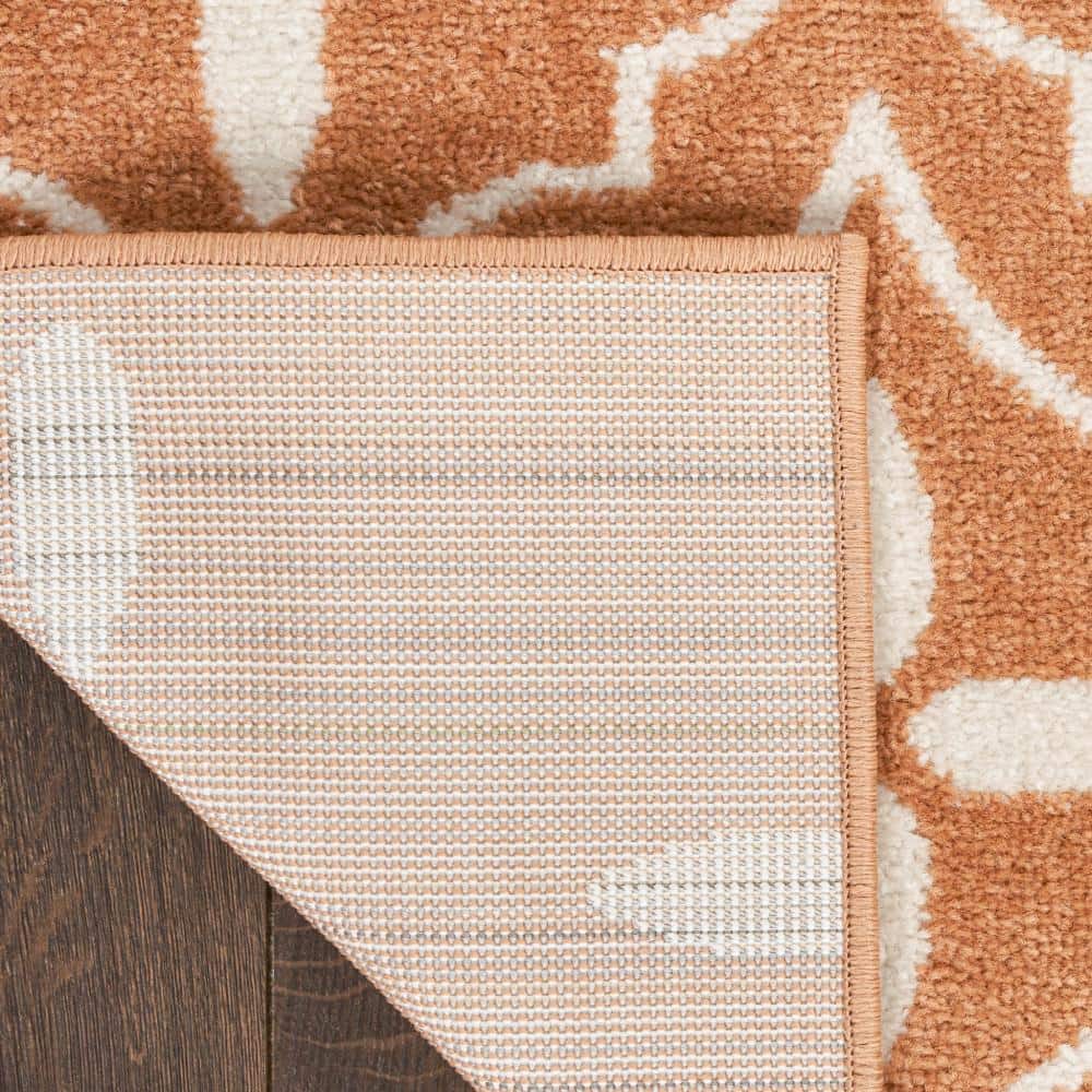 Copper and Ivory Moroccan Trellis 5' x 7' Outdoor Rug