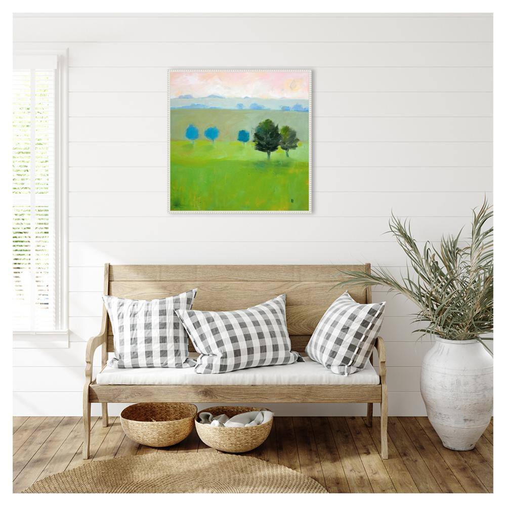 Gascony Trees Scenic Landscape Canvas Art with White Floater Frame