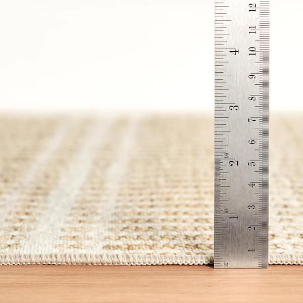 DASH & ALBERT Arbor Machine Washable Natural 8 ft. x 10 ft. Indoor
