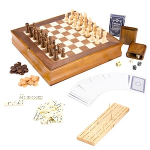 Trademark Games Octagonal Table Top Chess and Checkers Set 12