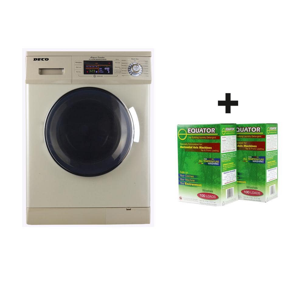 Equator 1.57 cu. ft. 110V All-in-One Washer and Dryer Combo in Gold with 2-Boxes of HE Detergent