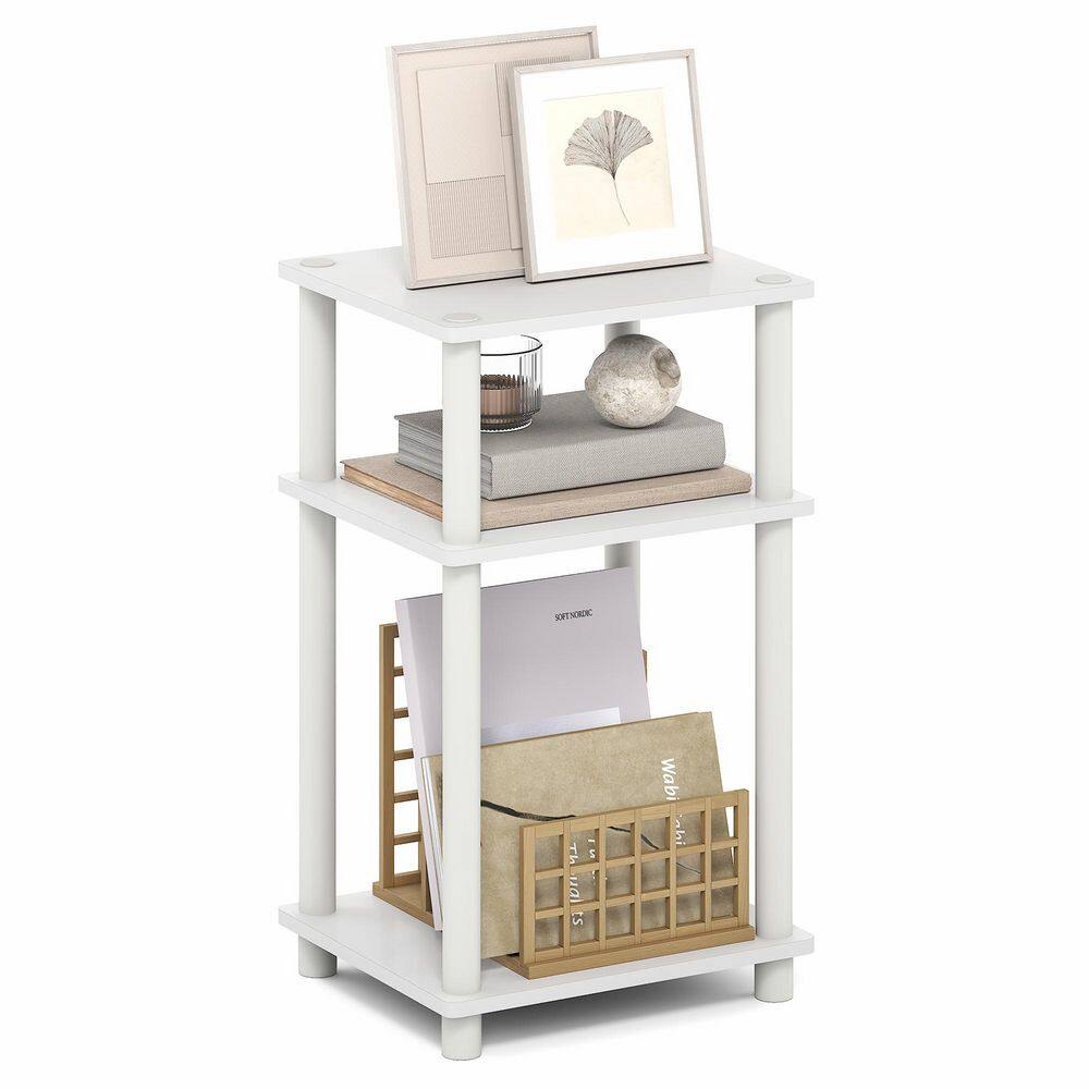 TURN-N-TUBE13. 4 in. White Rectangular Wood End Table